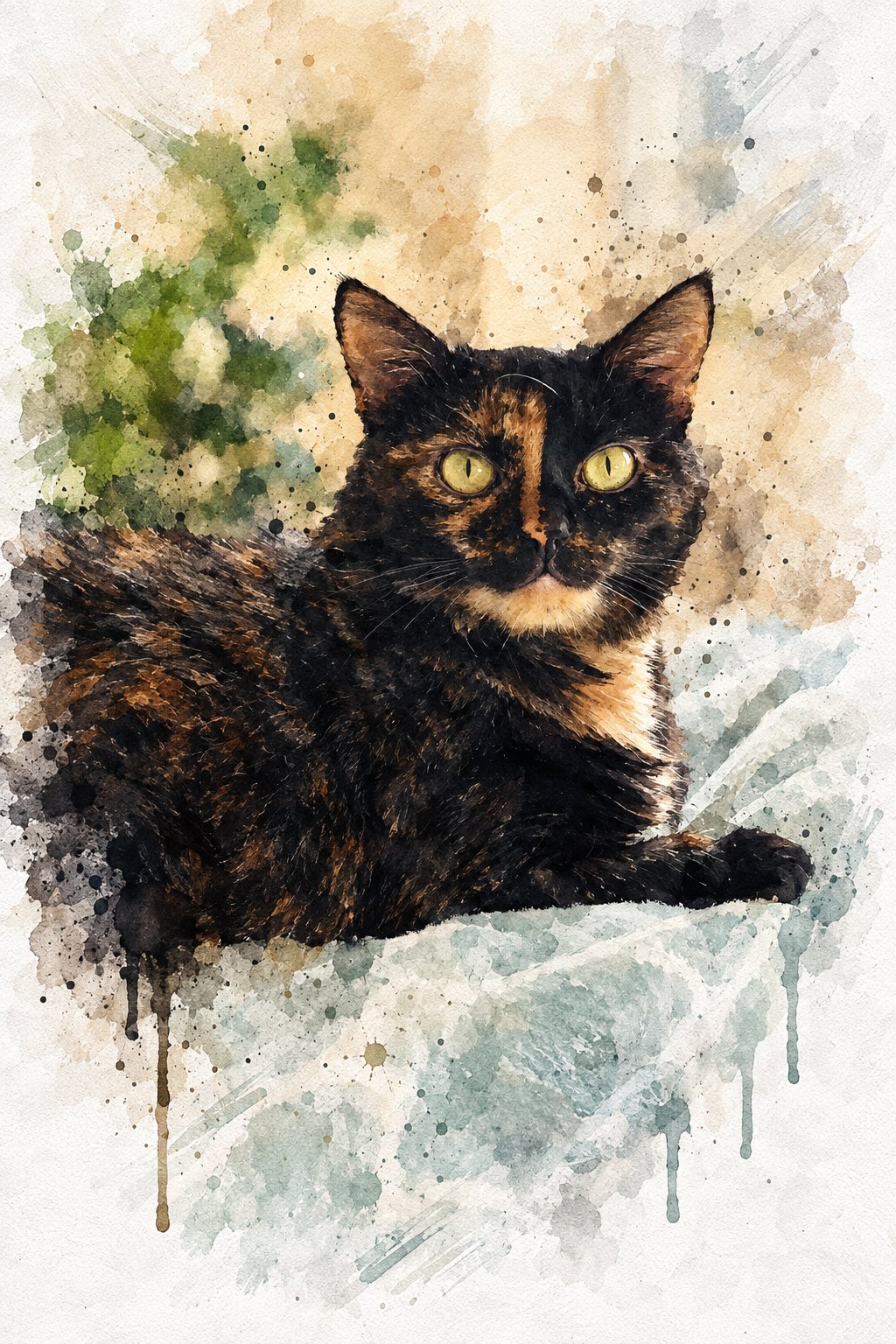 Cat portrait — painted on canvas